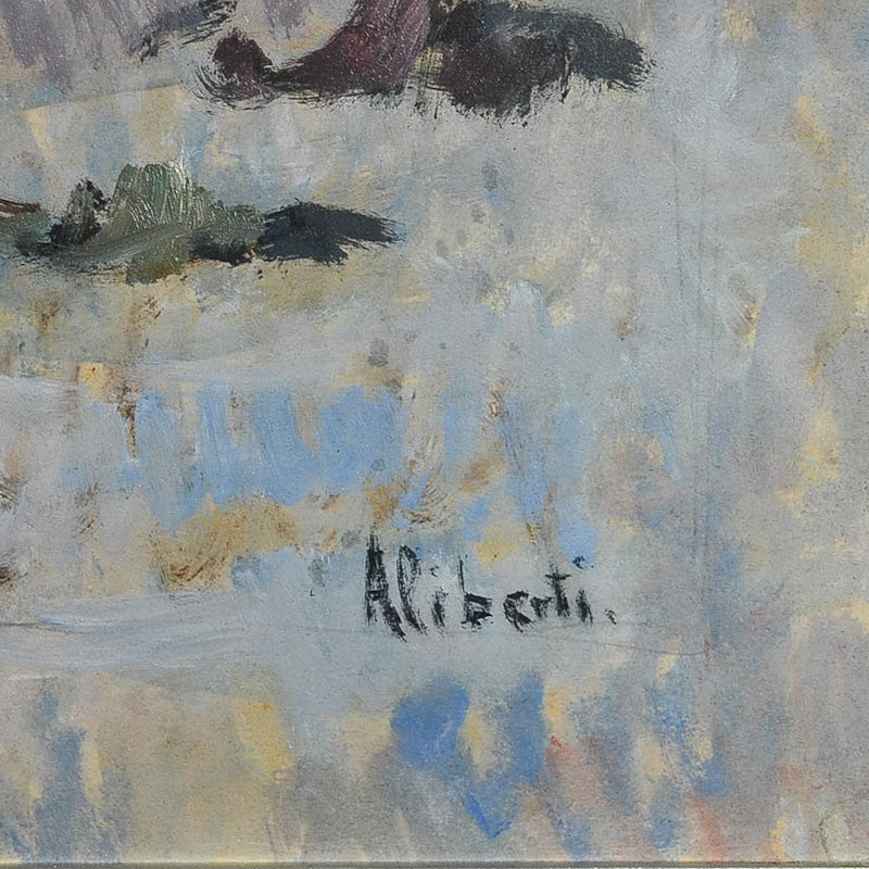 Dipinto olio su tela “Composizione” f.to in basso a destra Aliberti. Epoca ‘900