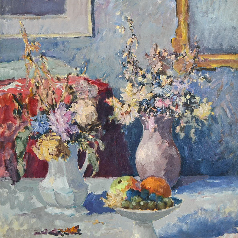 Dipinto olio su tela “Composizione” f.to in basso a destra Aliberti. Epoca ‘900