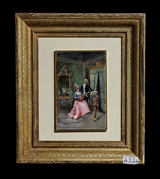 DIPINTO OLIO SU TELA" DE MUSIC HALL" FTO ETTORE SIMONETTI SC/ITALIANA FINE 800,