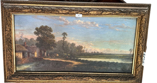 Dipinto olio su tavola "Paesaggio"