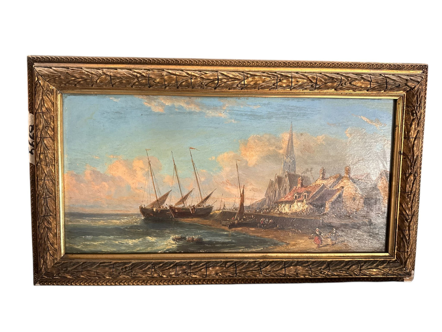 Dipinto olio su tavola "Porto Fantastico"