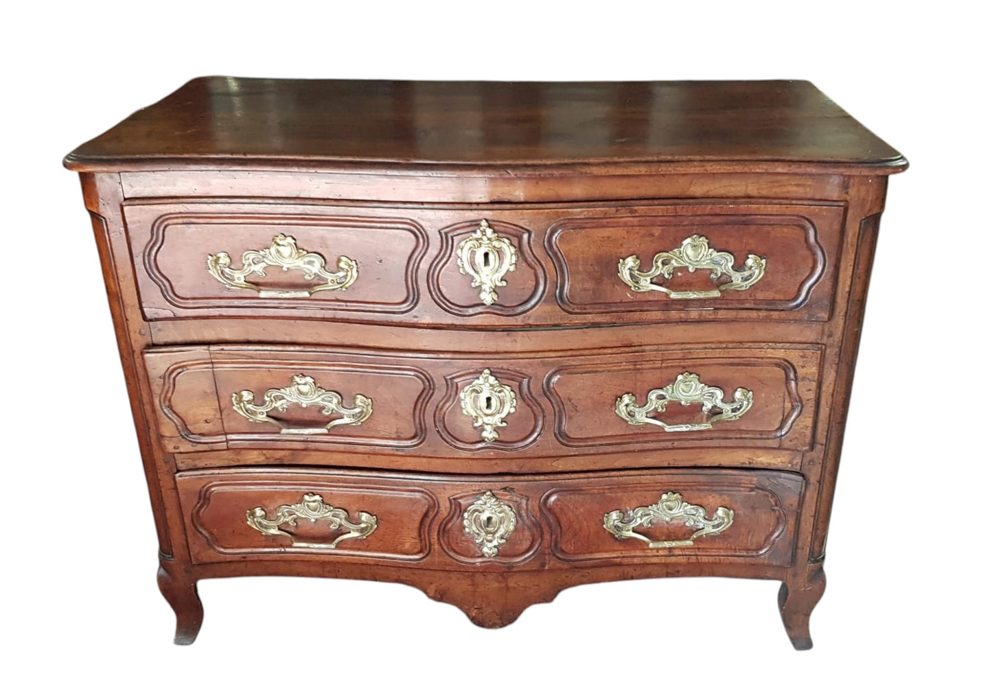 Comò in stile Luigi XV° in legno  di noce