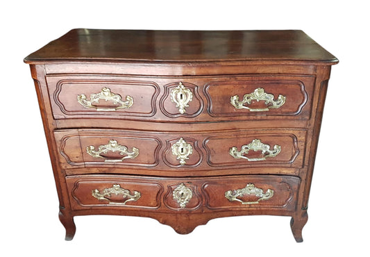 Comò in stile Luigi XV° in legno  di noce