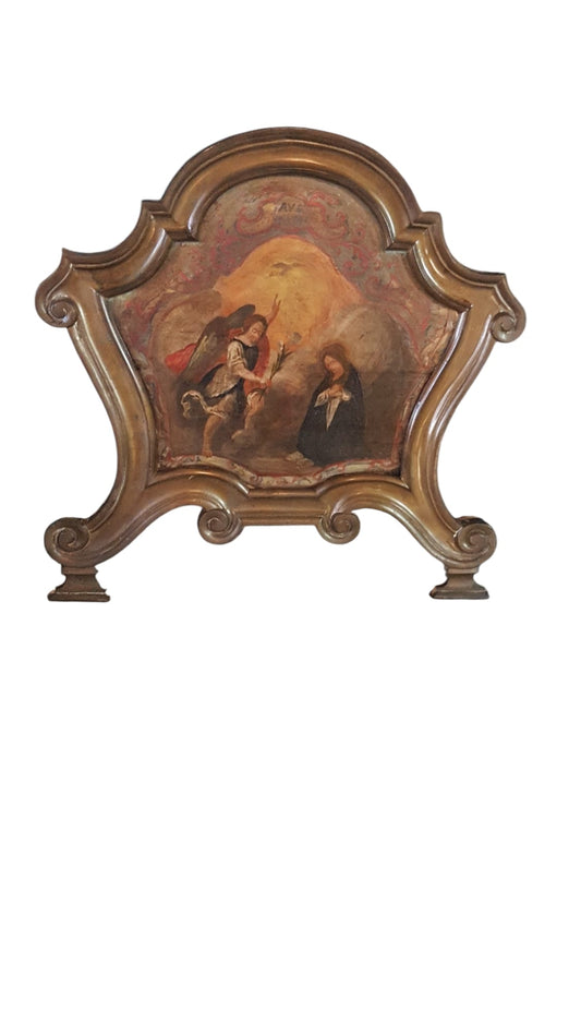 Dipinto olio su tavola raffigurante "L'annunciazione"