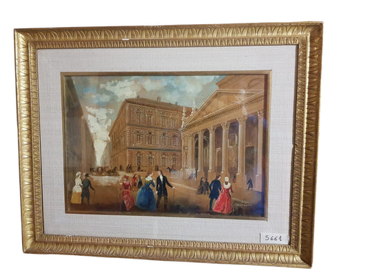 Dipinto Olio su tela "Immagine del Pantheon di Roma"