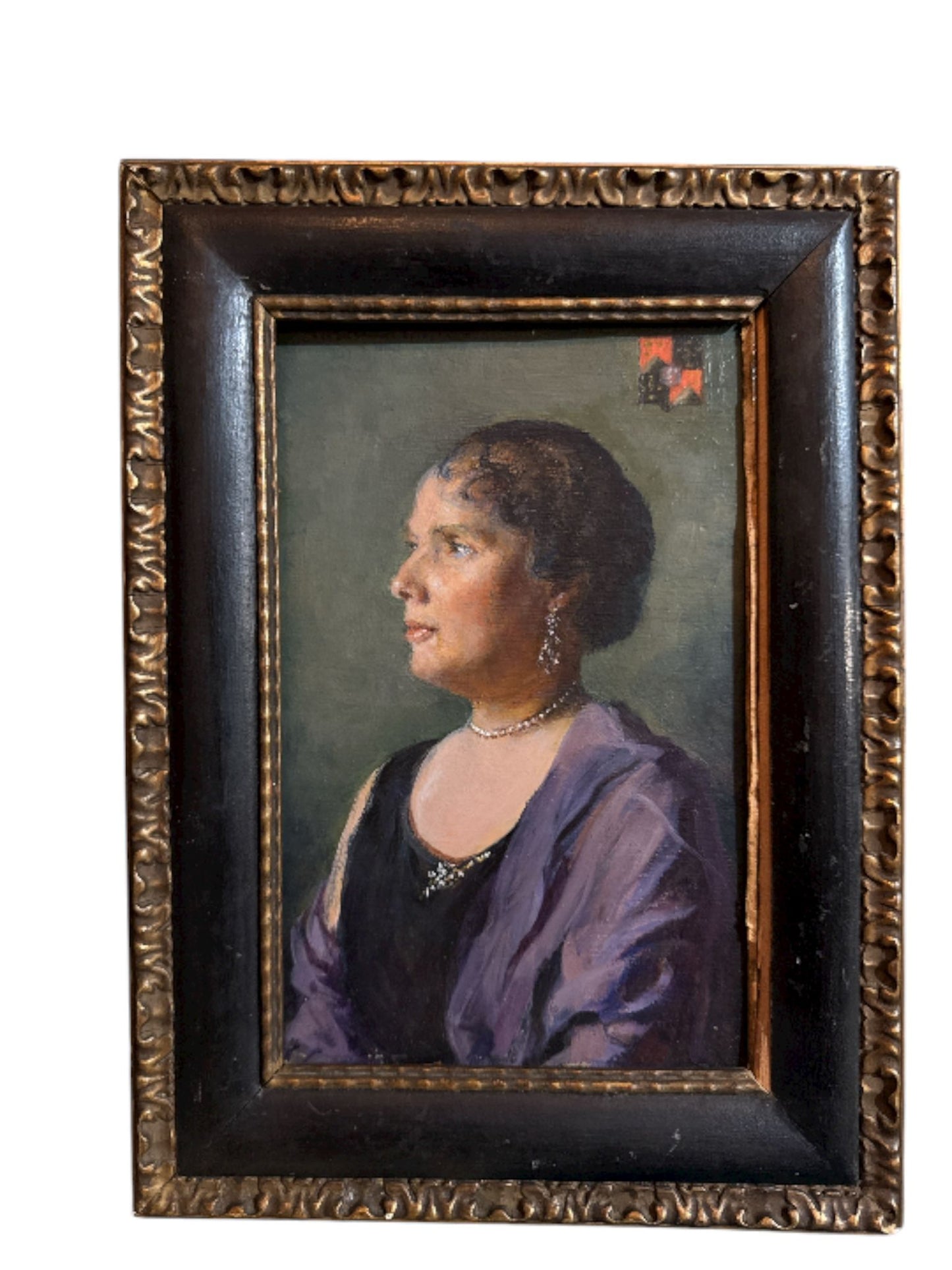 Dipinto Olio su tavola "Ritratto di Donna" epoca '800