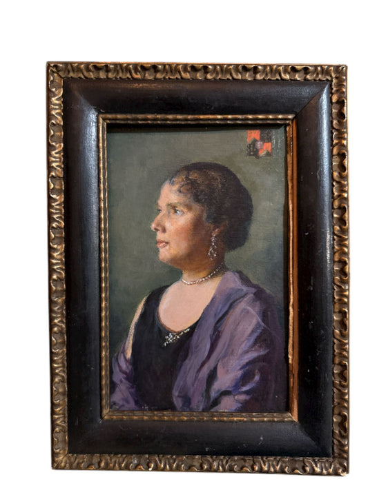 Dipinto Olio su tavola "Ritratto di Donna" epoca '800